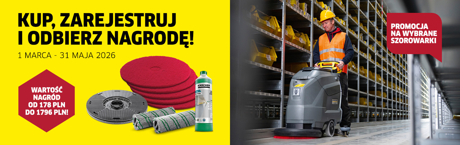Kup profesjonalną szorowarkę, zarejestruj, odbierz nagrodę