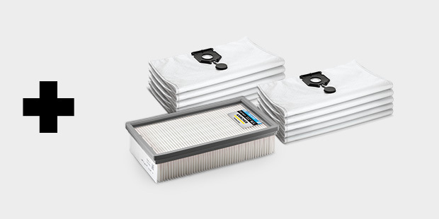 Płaski filtr falisty + 2x fizelinowe worki filtracyjne