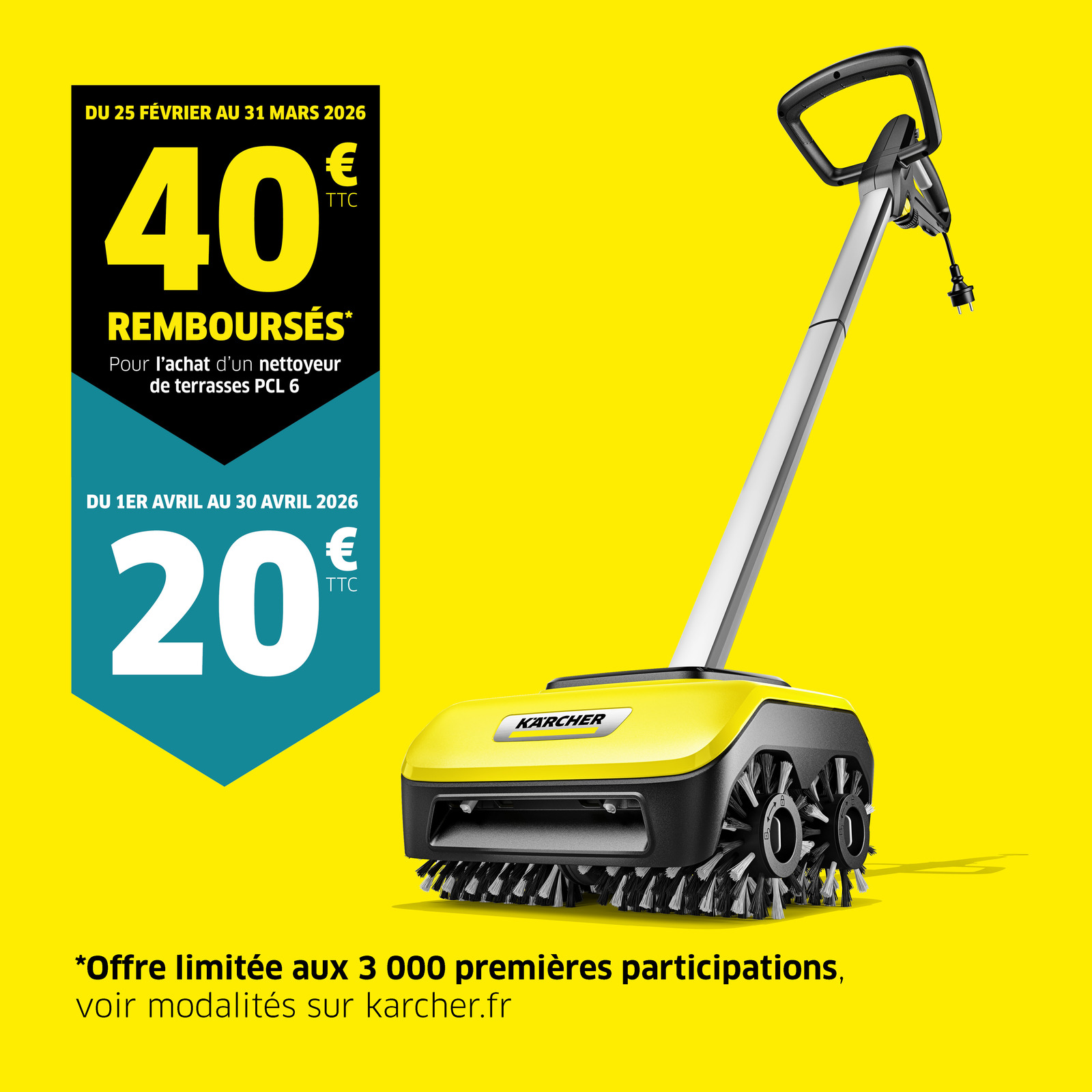 Offre de remboursement sur le nettoyeur de terrasse PCL 6 