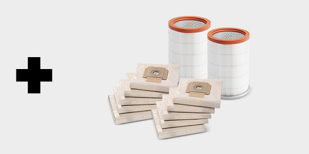 2x worki filtracyjne 5 szt. + 2x filtr wkładkowy papier