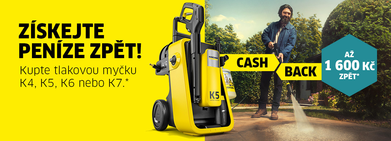 Cashback na tlakové myčky Kärcher
