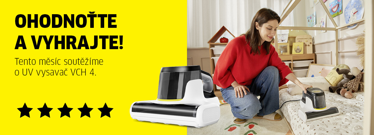 Zapojte se do soutěže o produkty Kärcher. Každý měsíc losujeme jednoho výherce. Do soutěže se zapojíte nákupem na našem e-shopu a následným zasláním recenze.