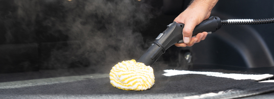 Car interior is treated with Kärcher Cockpit Care