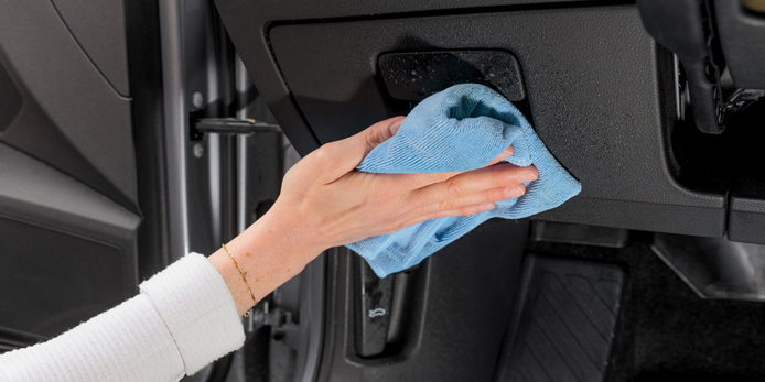 Plastic surface is treated with Kärcher Cockpit Care