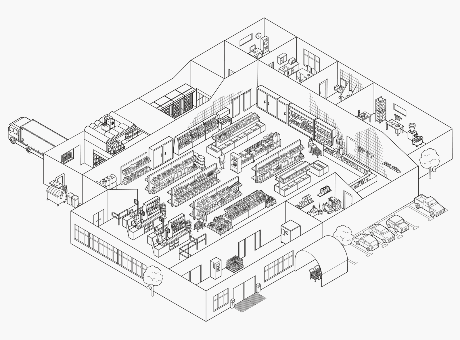 illustration of a grocery store