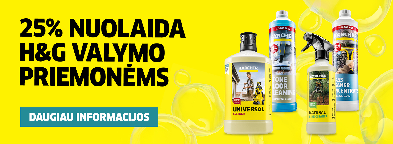 Valymo priemonėms -25% 