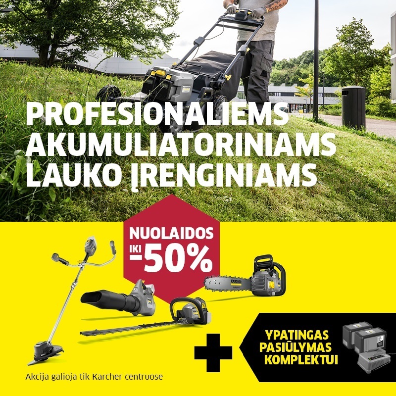 Karcher psiulymas profesionaliems sodo įrenginiams 2026