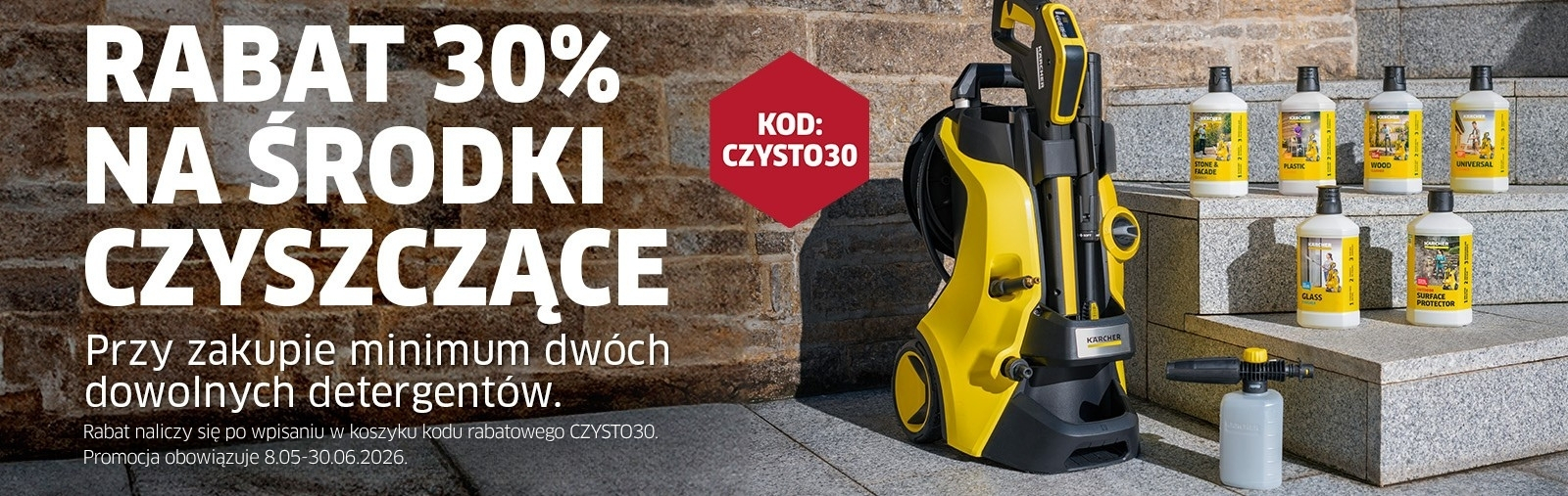 Rabat 30% na środki czyszczące przy zakupie min. dwóch z kodem CZYSTO30
