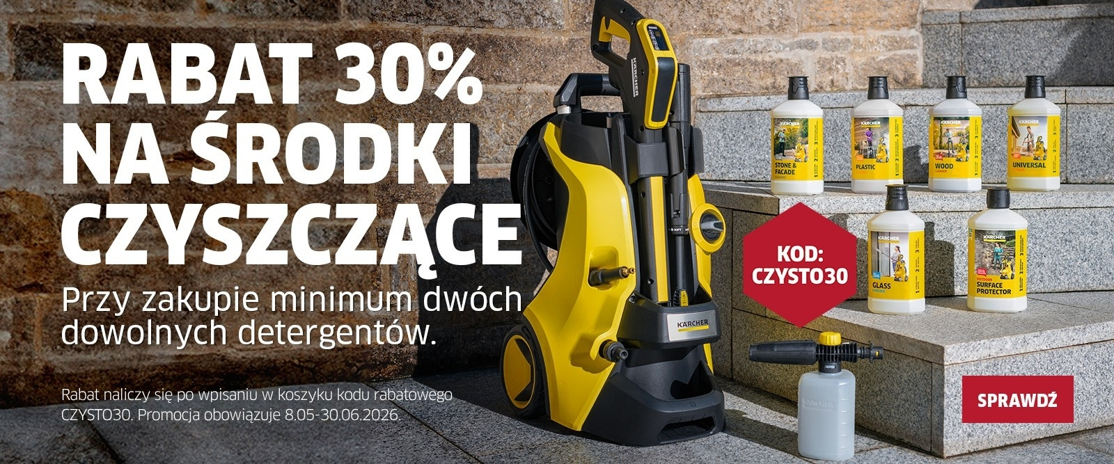 Rabat 30% na środki czyszczące przy zakupie min. dwóch z kodem CZYSTO30