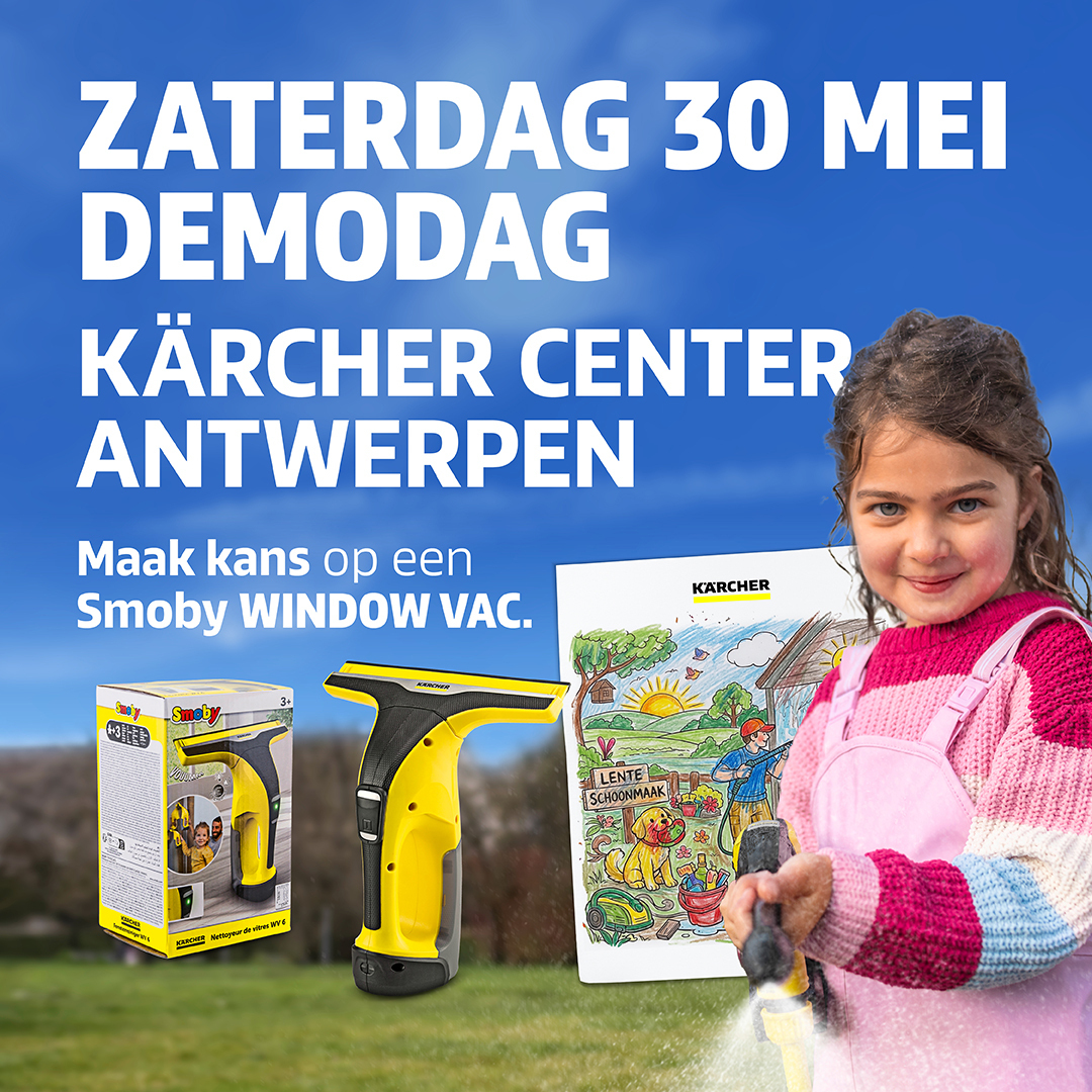 Demodag op zaterdag 30 mei bij Kärcher Center Antwerpen