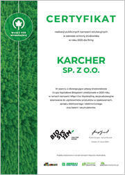 Certyfikat Biosystem dla Kärcher Sp. z o.o.
