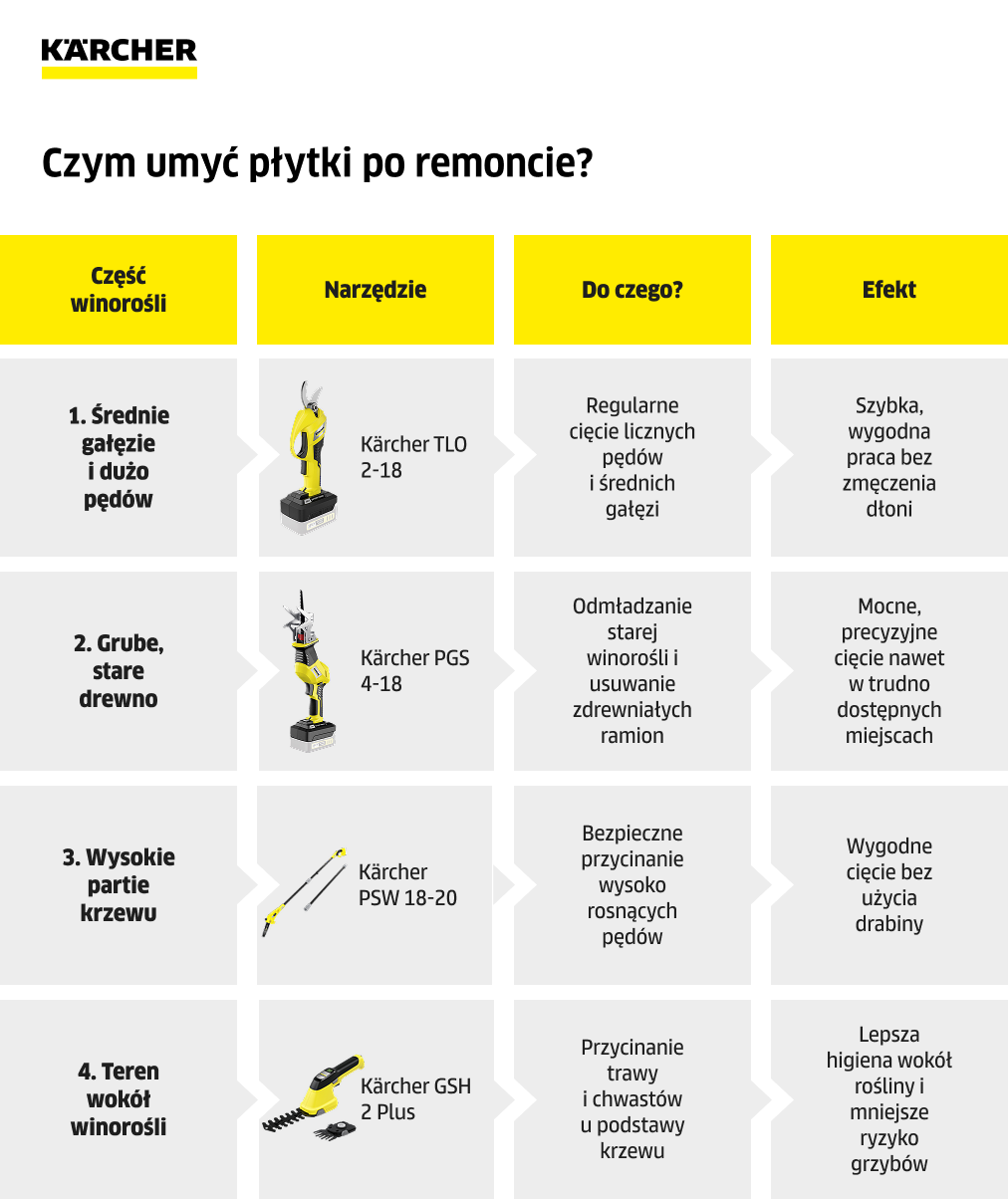 czym ciąć winorośla infografika