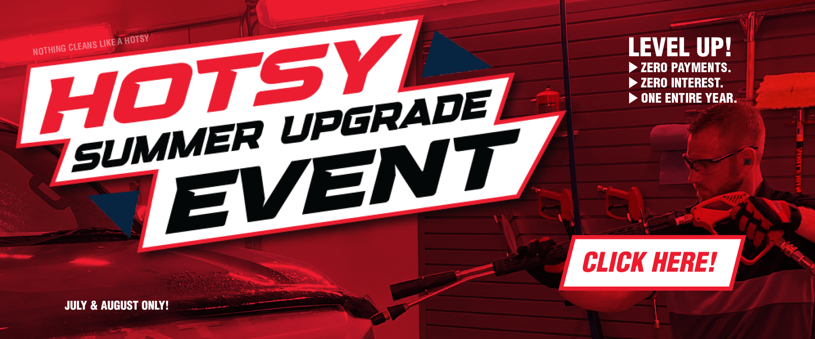 Promotional graphic for a Hotsy summer offer. Ends August 31, 2026.