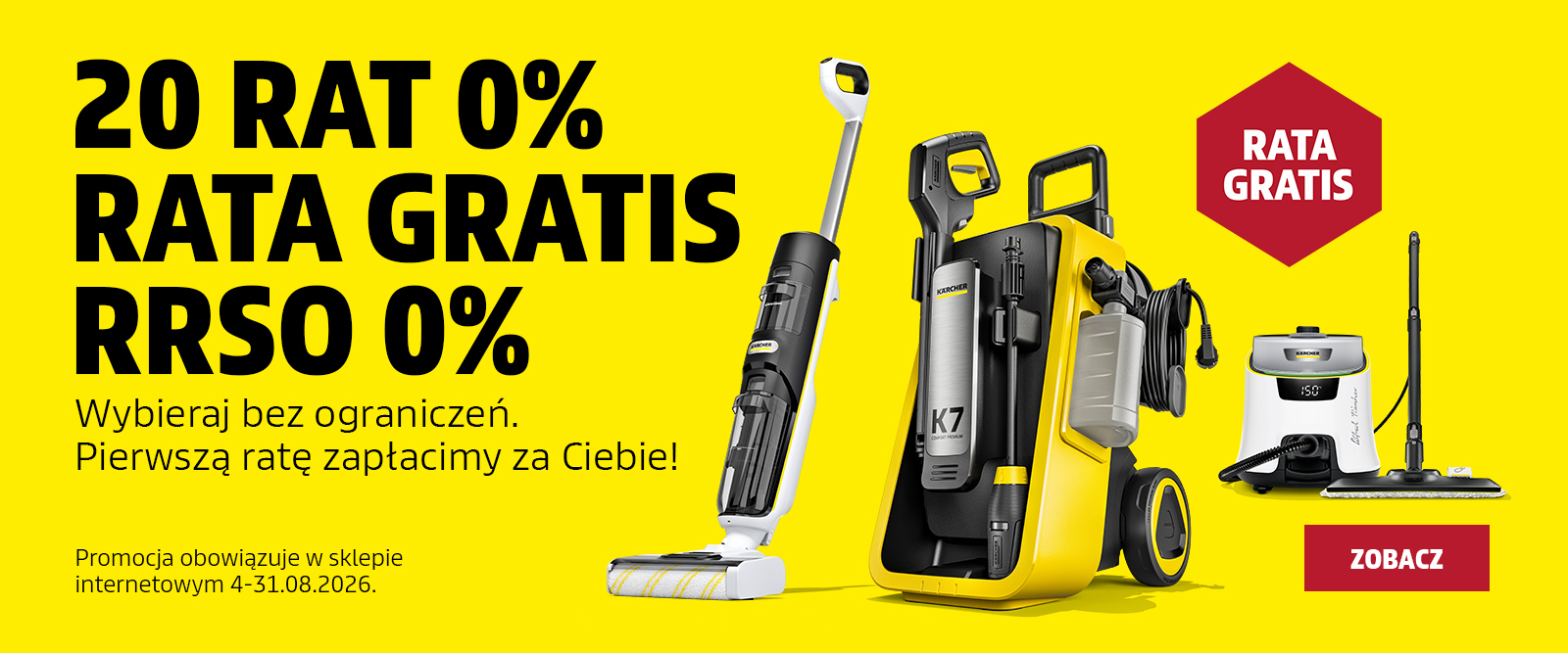 Zakupy na raty 20x0% RRSO 0%, 1 rata gratis!