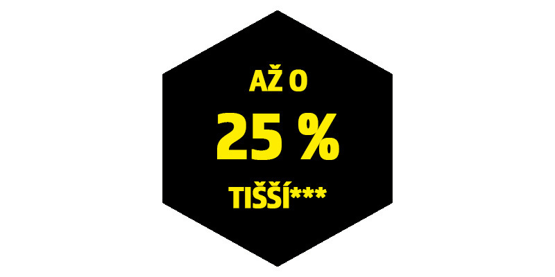 Až o 25 % nižší hluk***