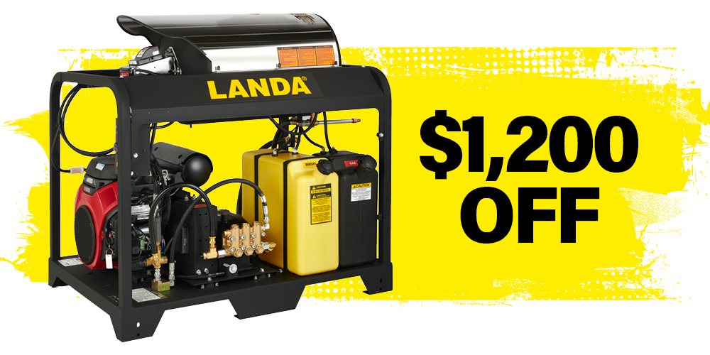 special offer graphic of Landa's PGDC Series hot water gas pressure washer