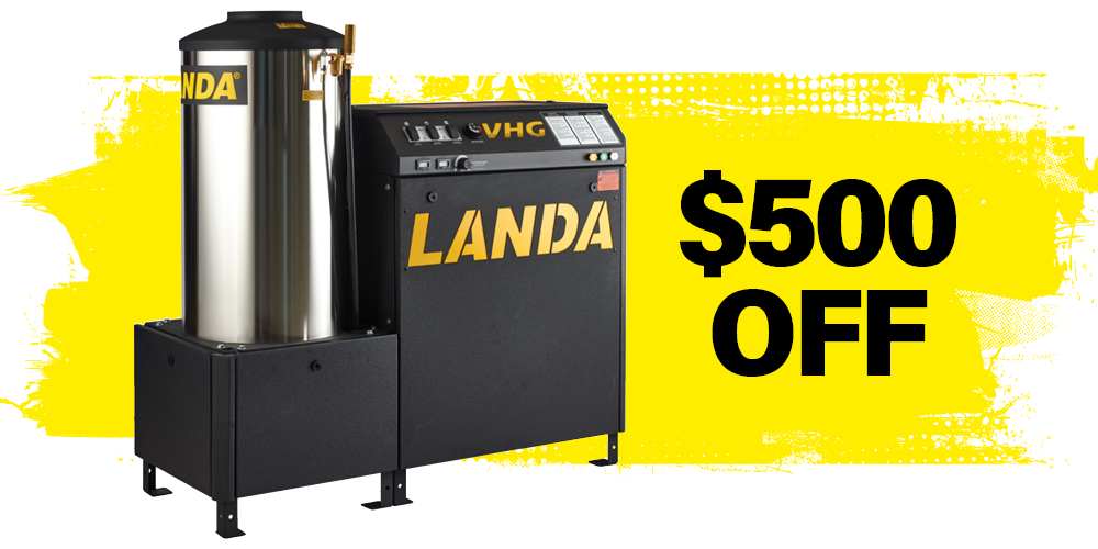 special offer graphic of Landa's VHG Series hot water gas pressure washer