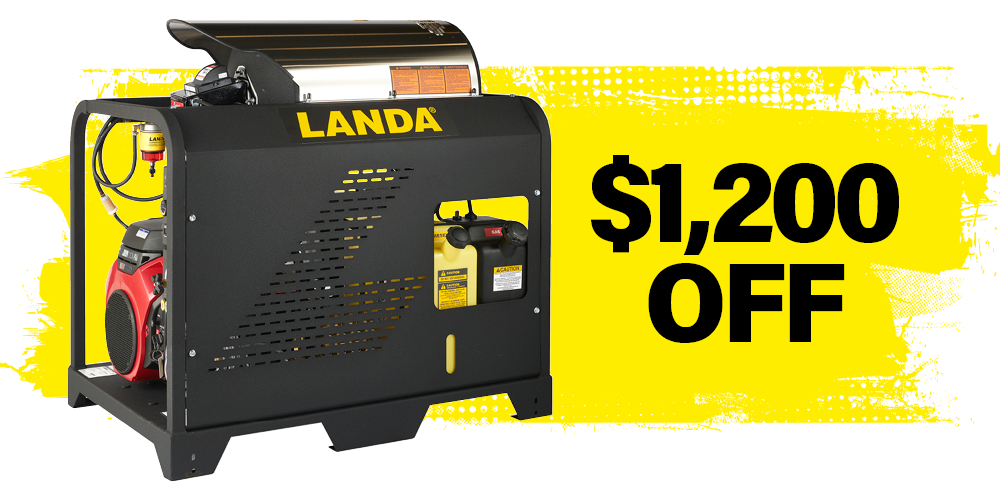 special offer graphic of Landa's PGHW Series hot water gas pressure washer