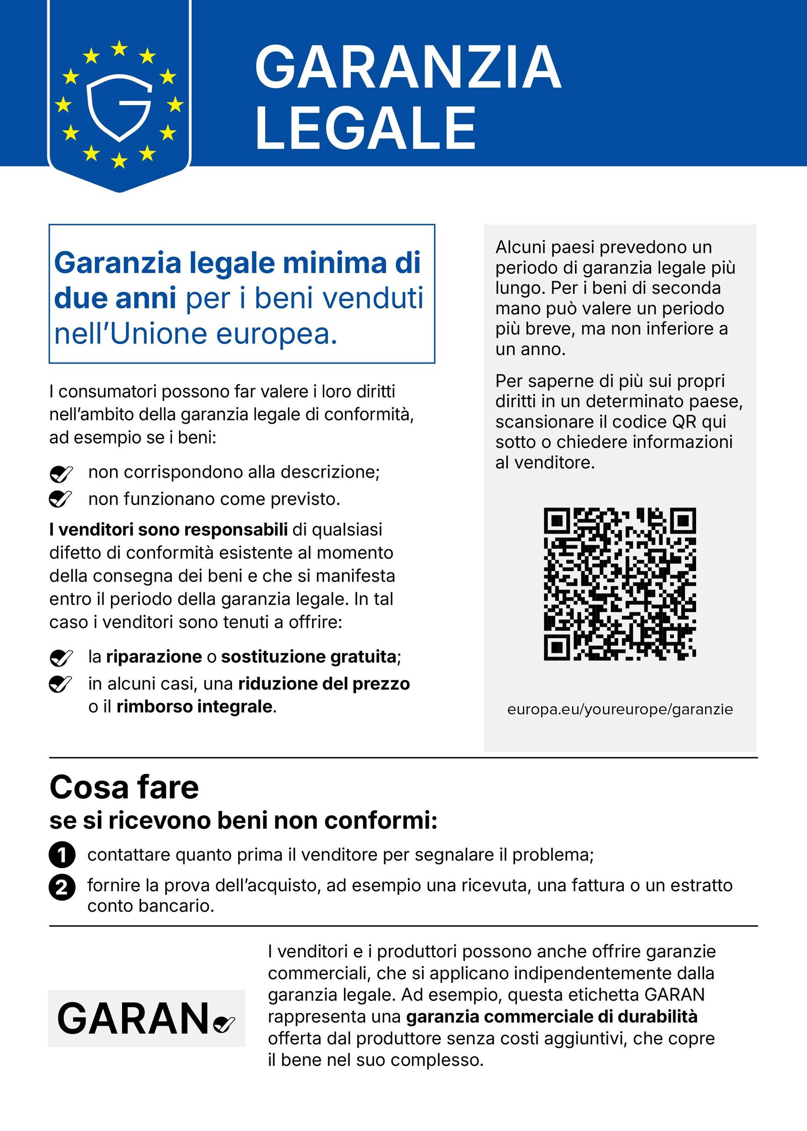 Condizioni di garanzia 