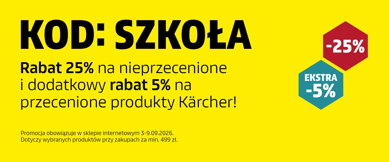 Rabat 25% w karcher.pl z kodem SZKOŁA