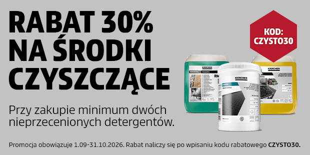 Rabat 30% na środki czyszczące przy zakupie min. dwóch z kodem CZYSTO30