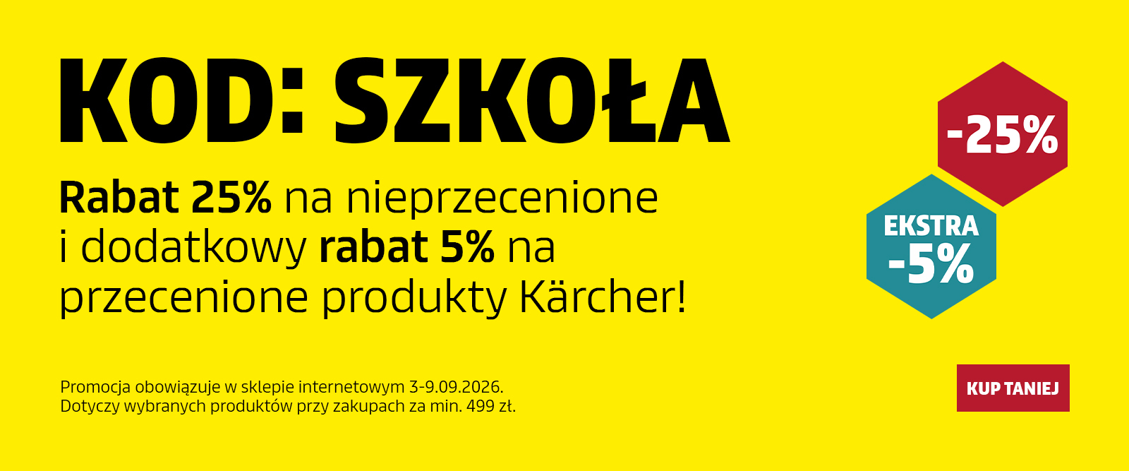 Rabat 25% w karcher.pl z kodem SZKOŁA