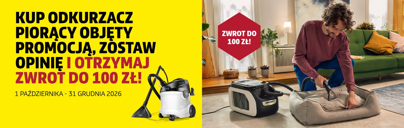 Kup odkurzacz piorący, zostaw opinię i odbierz zwrot