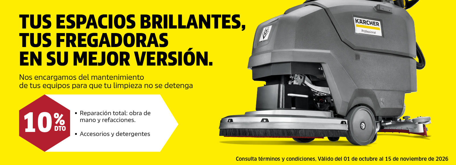 Promo Servicio fregadoras 10%off octubre
