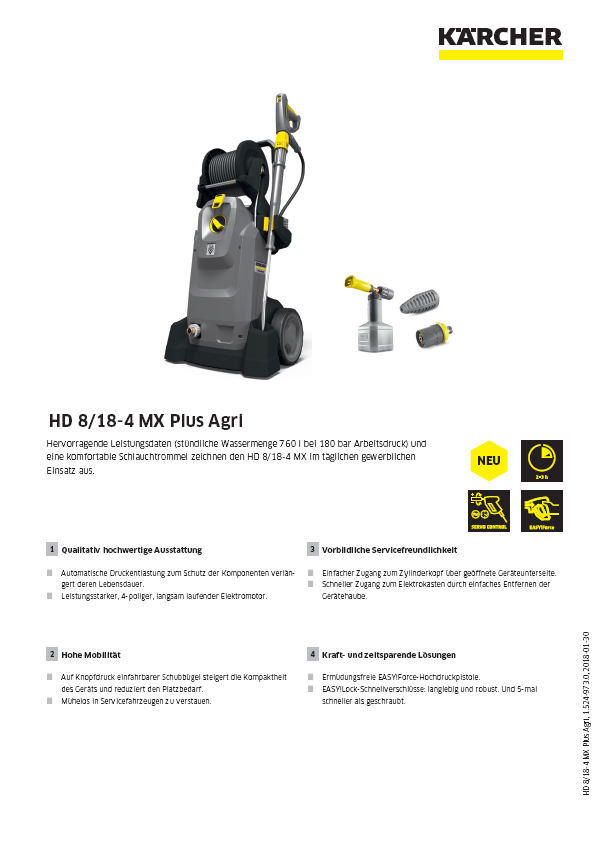 Datenblatt HD 8/18-4 MX Plus Farmer 15249730 Datenblatt HD 8/18-4 MX Plus Farmer 15249730