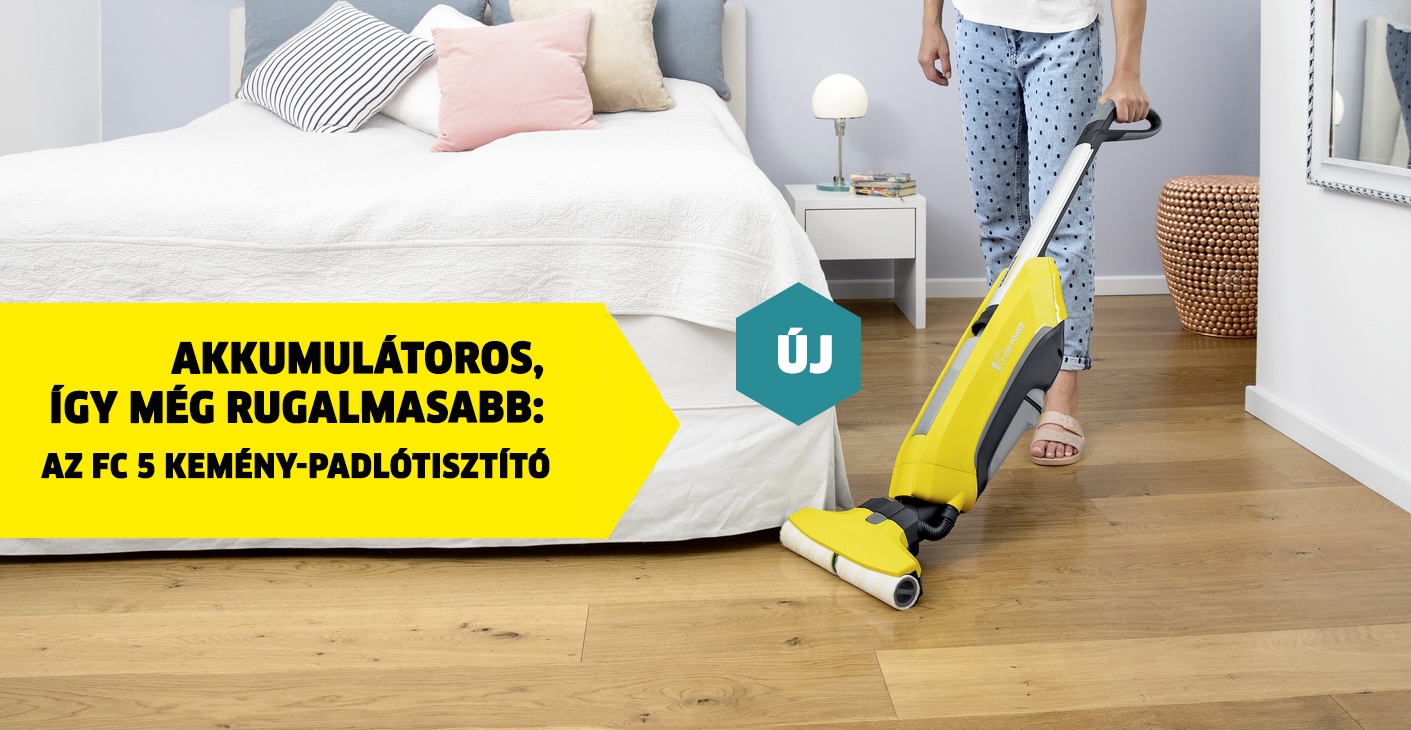 FC 5 Akkumulátoros padlótisztító maximális rugalmassággal tisztít minden nehezebben elérhető helyen is
