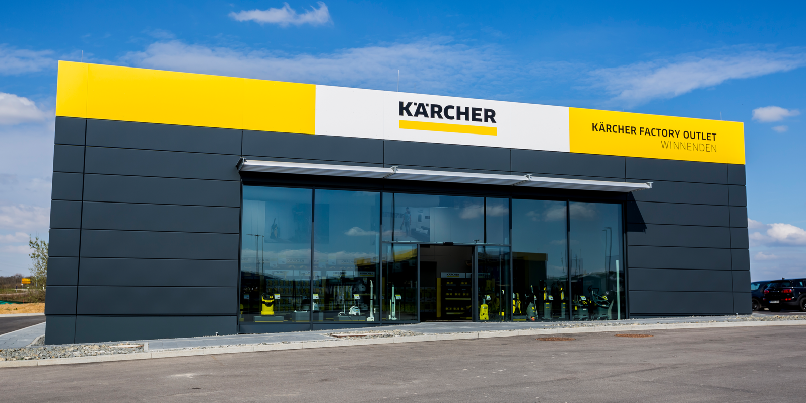 Kärcher Factory Outlet Winnenden Fassade des Kärcher Factory Outlet Winnenden