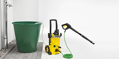 Pressure washer with service water