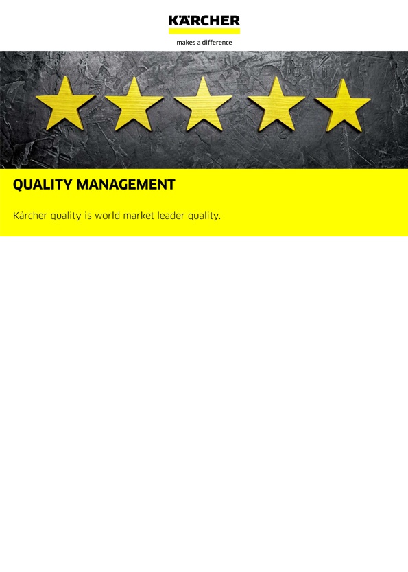 Quality Management at Kaercher  Quality Management at Kaercher