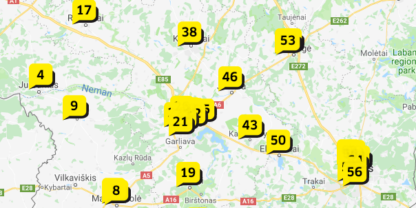 Pardavimo vietu zemelapis Zemelapis, kur rasti artimiausią pardavėją