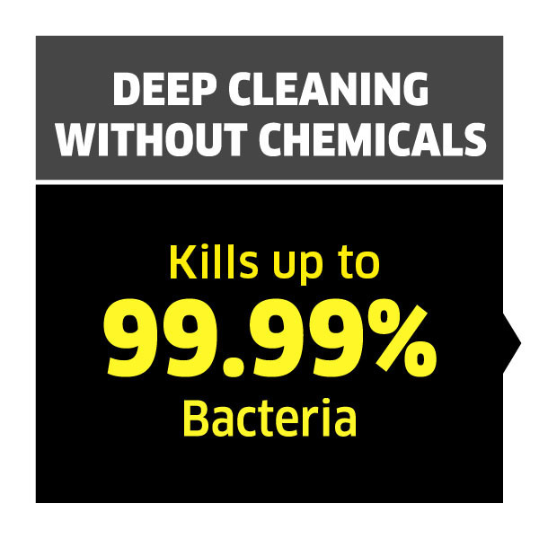 Karcher Steam Cleaner Kills Up To 99.99 Percent of Bacteria Karcher Steam Cleaner Kills Up To 99.99 Percent of Bacteria