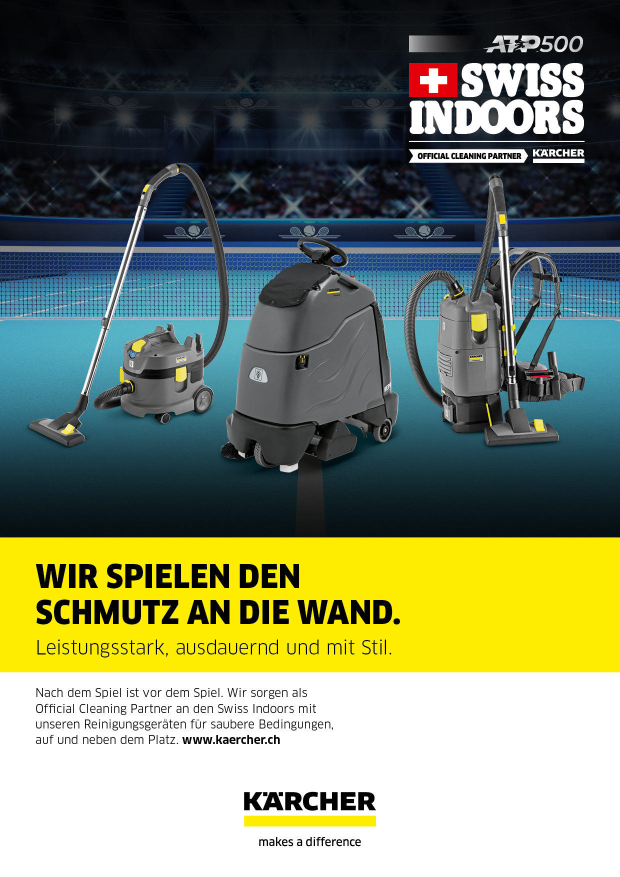 Kärcher als Official Cleaning Partner bei den Swiss Indoors Basel 2019 Kärcher als Official Cleaning Partner bei den Swiss Indoors Basel 2019