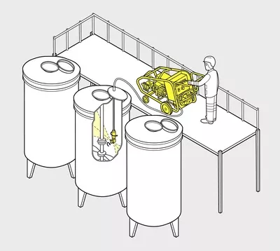 Схема очистки смесительного резервуара