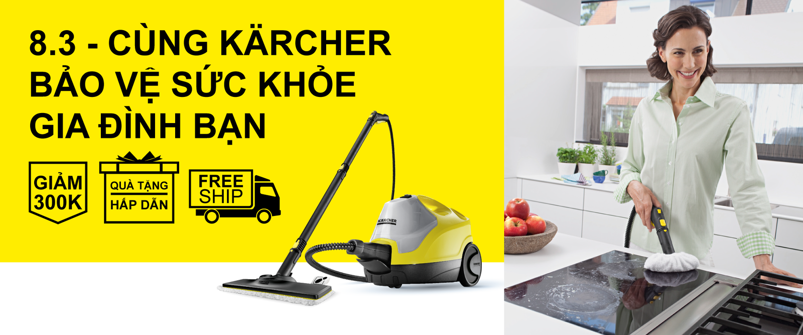 KM SC Cleaning hard surfaces with a steam cleaner