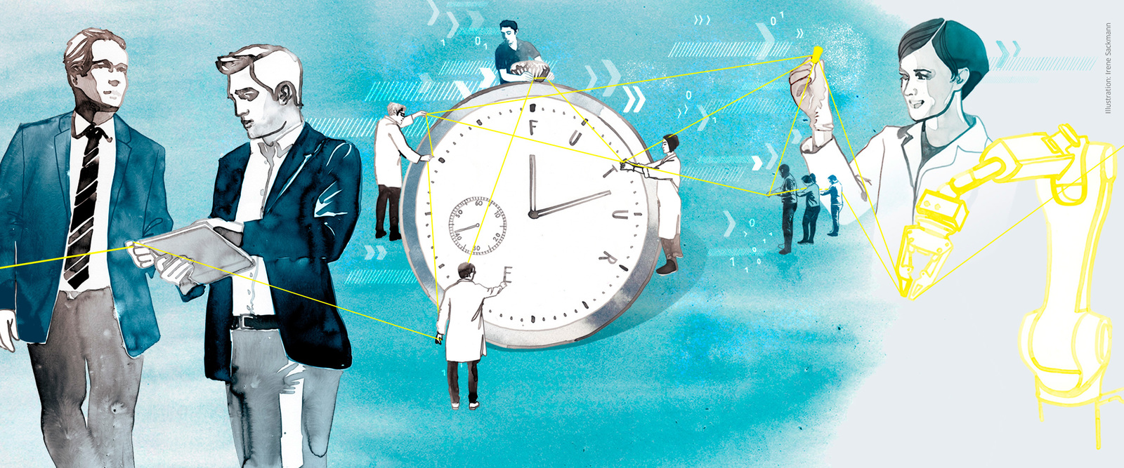 Fertigung der Zukunft - wenn alles vernetzt ist Illustration zur Fertigung der Zukunft