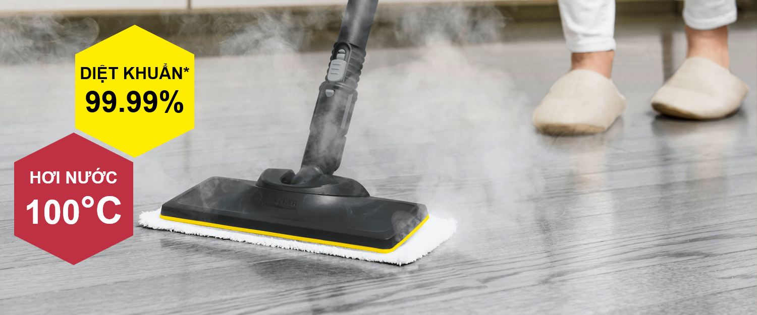 sc Cleaning hard surfaces with a steam cleaner