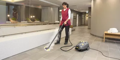 El concepto de servicio de limpieza del limpiador de vapor elimina