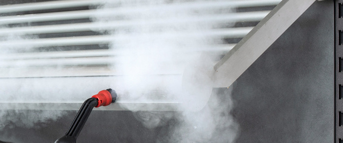 Cleaning with a professional steam cleaner Cleaning with a Kärcher steam cleaner