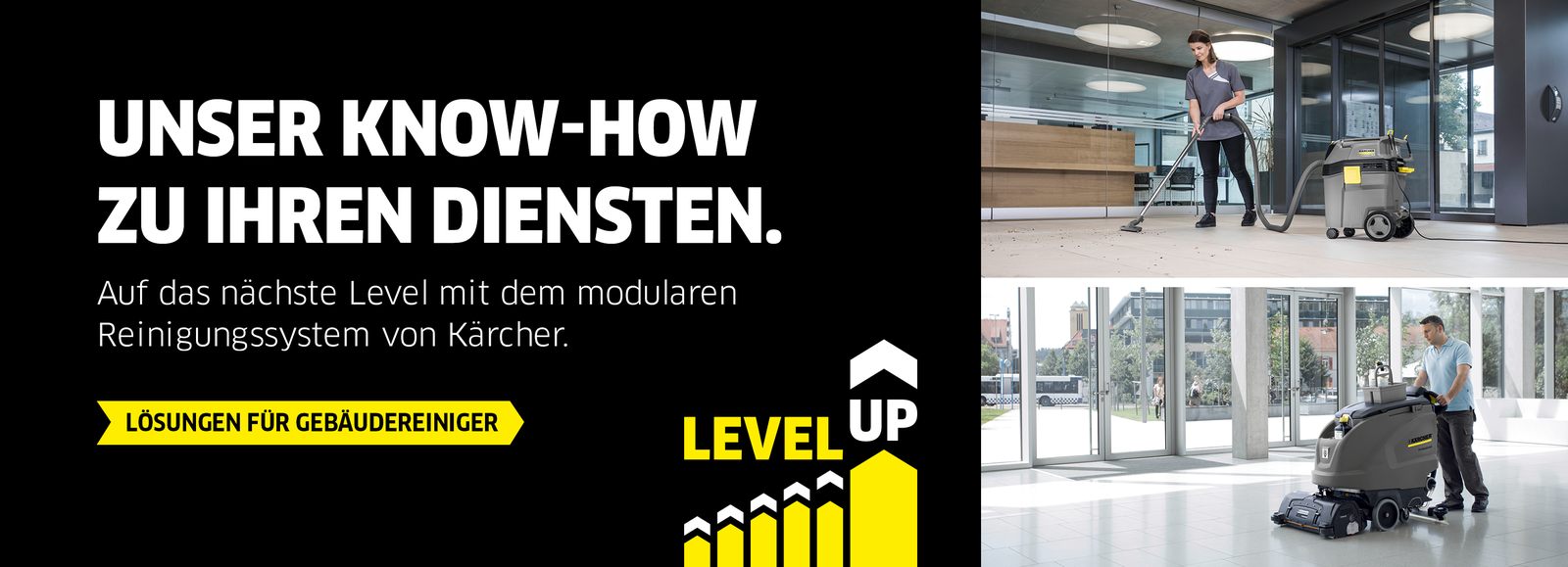 Gebäudereinigung auf dem nächsten Level mit dem modularen Reinigungssystem.