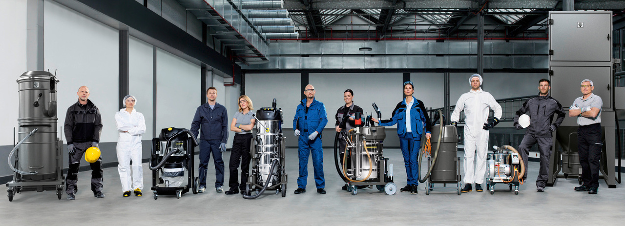 Industrielle Absaugtechnik von Kärcher Menschen und Absaugsysteme