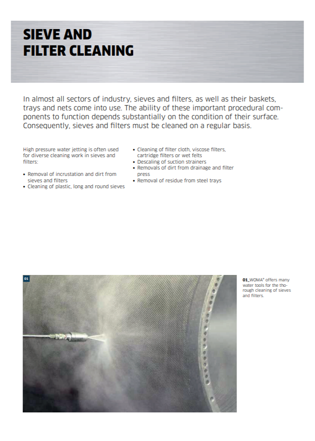 Làm sạch bộ lọc woma