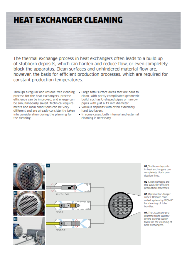 làm sạch bộ trao đổi nhiệt woma