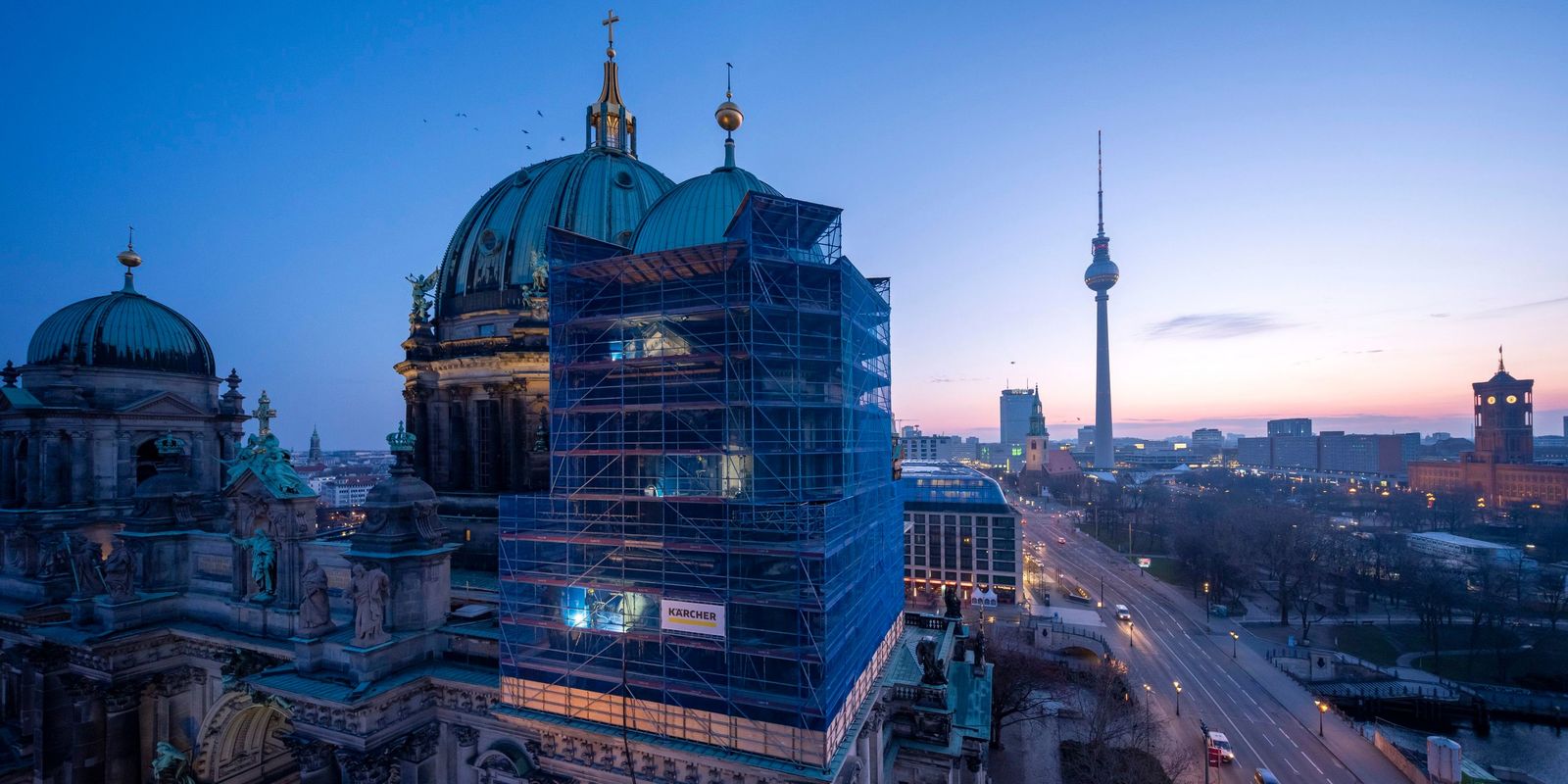 Berlin Cathedral aerial view of the Berlin Cathedral