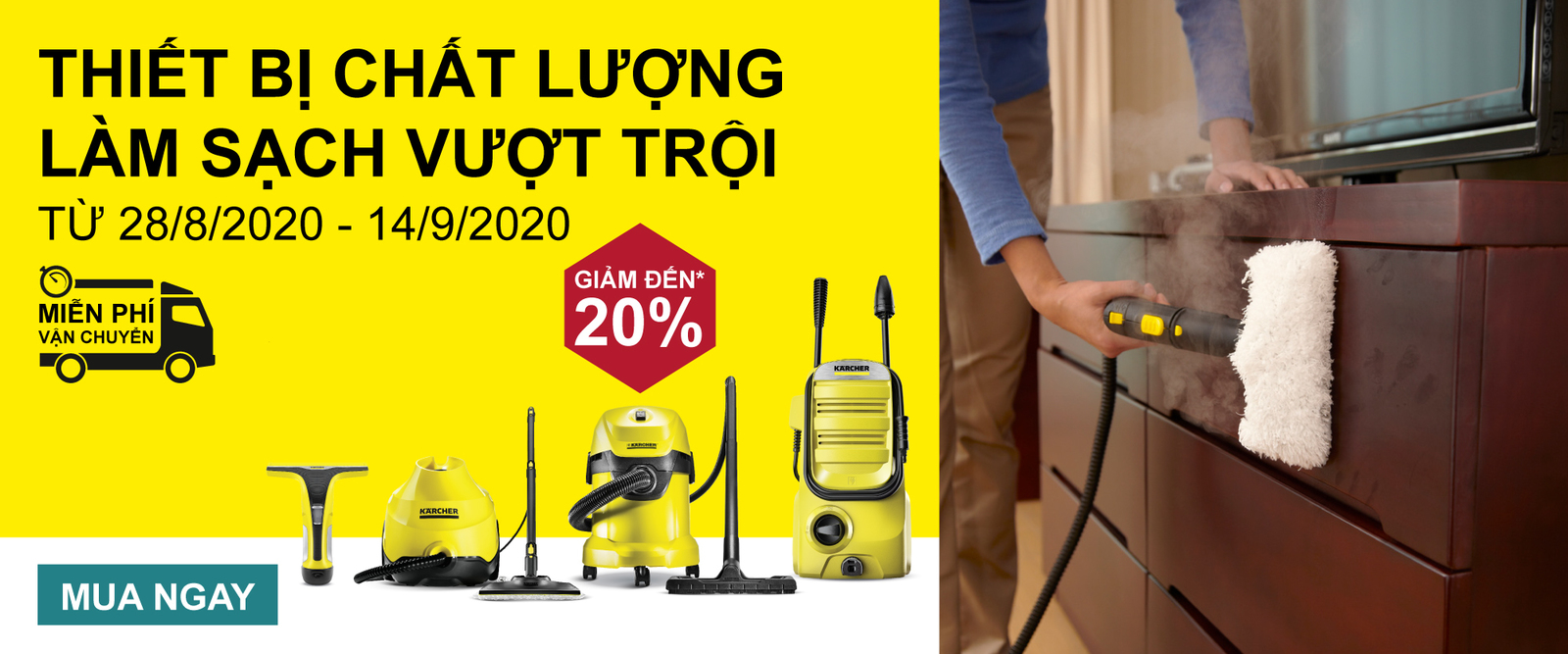 Karcher-thiet-bi-chat-luong-lam-sach-vuot-troi Cleaning hard surfaces with a steam cleaner