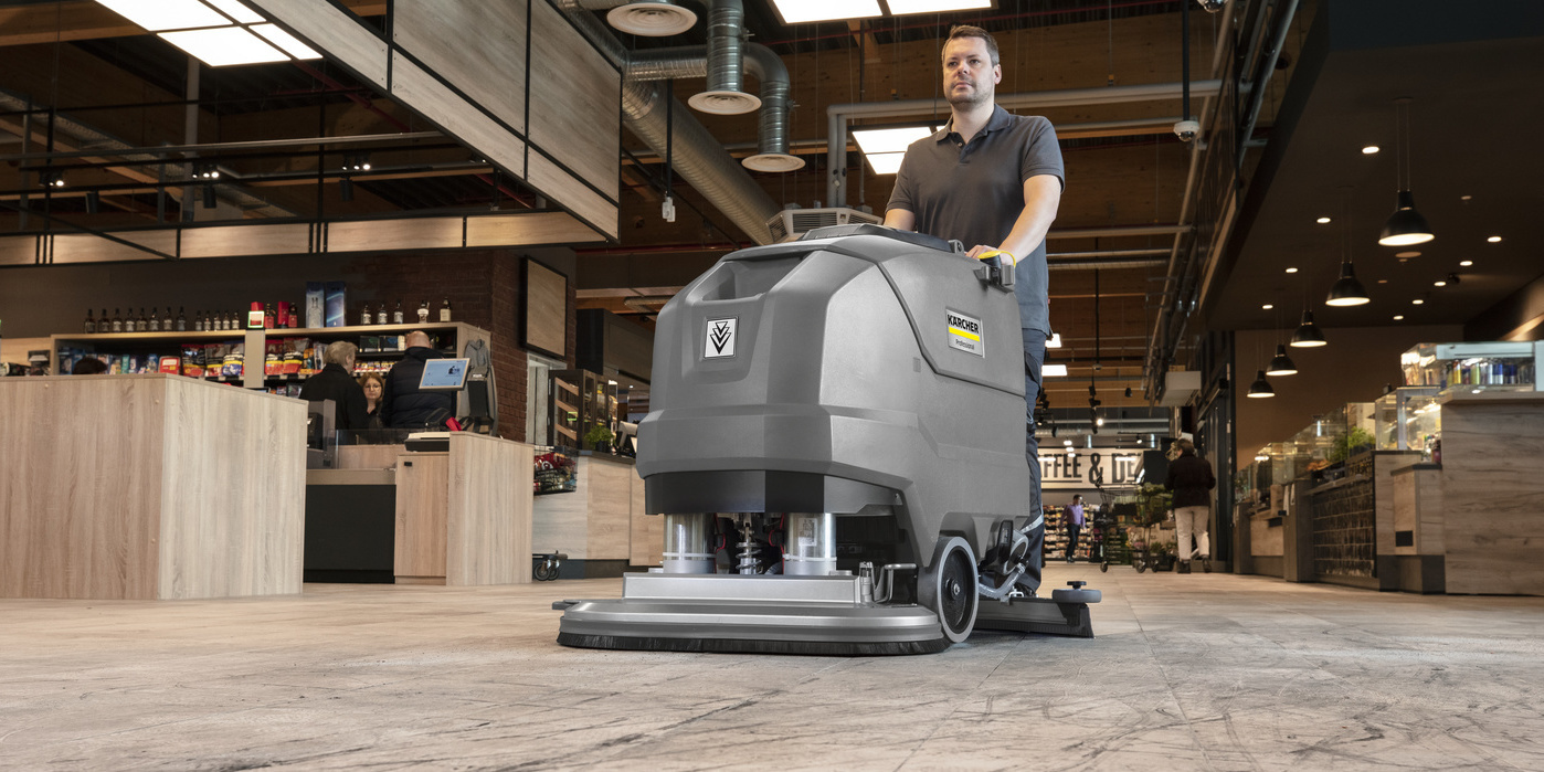 Handgeleide schrob-/zuigmachine van Kärcher Handgeleide schrob-/zuigmachine van Kärcher