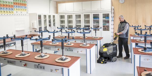The Karcher BR 45/22 C is a perfect solution for cleaning floors School science lab cleaned by Karcher BR 45 22 C